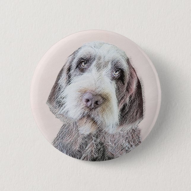 Wirehaired Pointing Griffon Painting - Dog Art 2 Inch Round Button (Front)