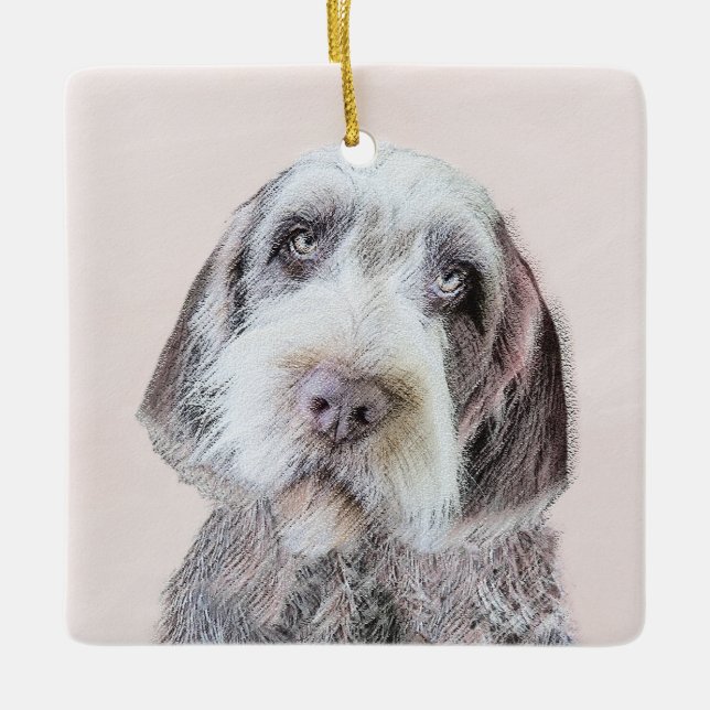 Wirehaired Pointing Griffon Painting - Dog Art Ceramic Ornament (Front)