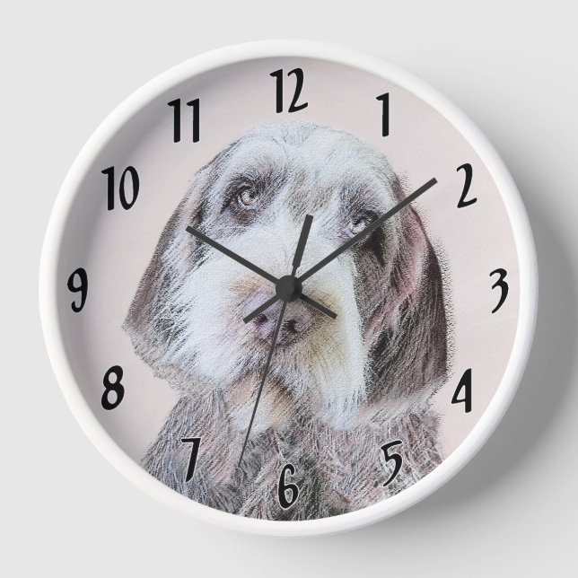 Wirehaired Pointing Griffon Painting - Dog Art Clock (Front)