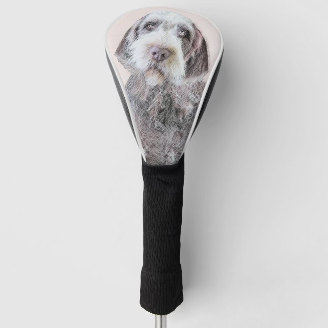 Wirehaired Pointing Griffon Painting - Dog Art Golf Head Cover (Front)