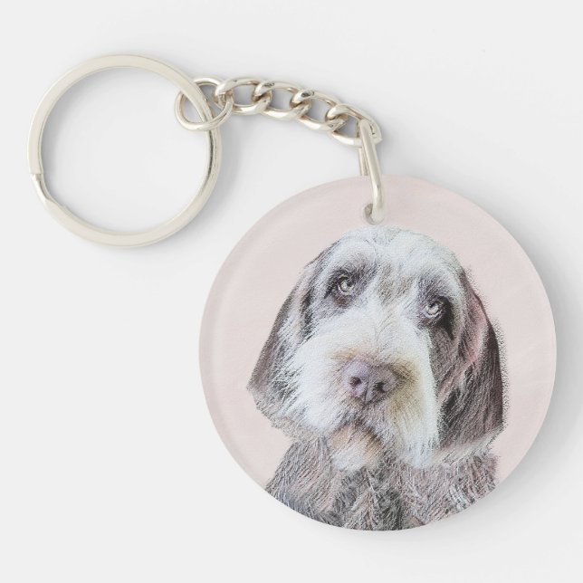 Wirehaired Pointing Griffon Painting - Dog Art Keychain (Front)