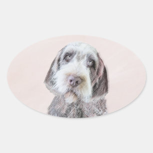 Wirehaired Pointing Griffon Painting - Dog Art Oval Sticker