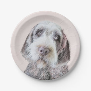 Wirehaired Pointing Griffon Painting - Dog Art Paper Plate