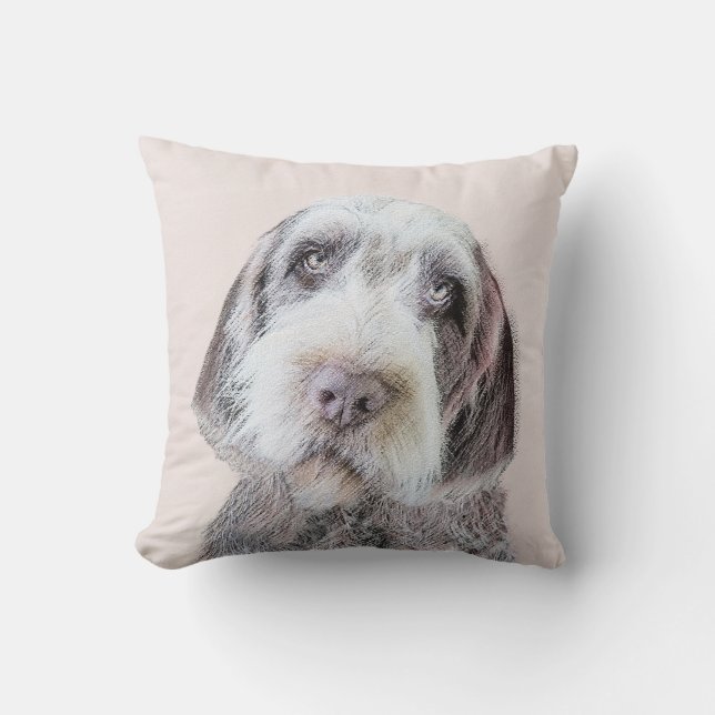 Wirehaired Pointing Griffon Painting - Dog Art Throw Pillow (Front)