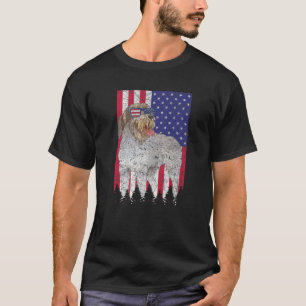 Wirehaired Pointing Griffon Patriotic Dog American T-Shirt