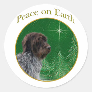Wirehaired Pointing Griffon Peace Classic Round Sticker