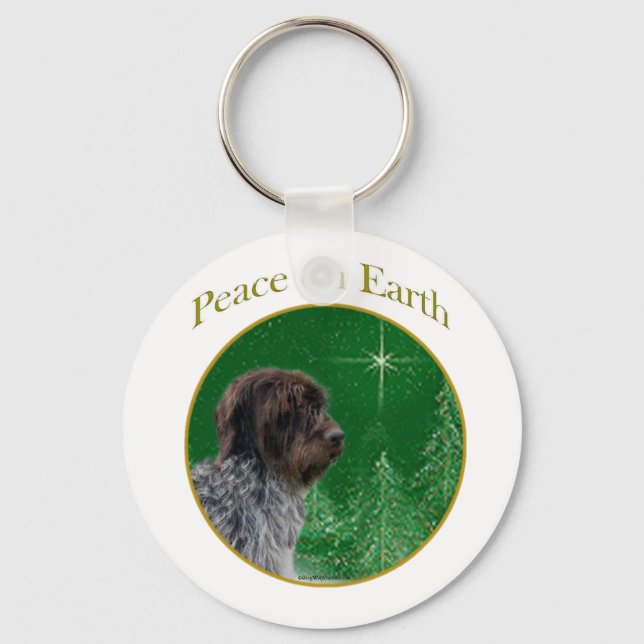 Wirehaired Pointing Griffon Peace Keychain (Front)