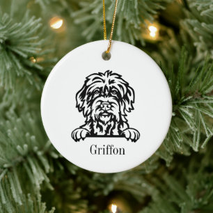 Wirehaired Pointing Griffon personalized pet  Ceramic Ornament