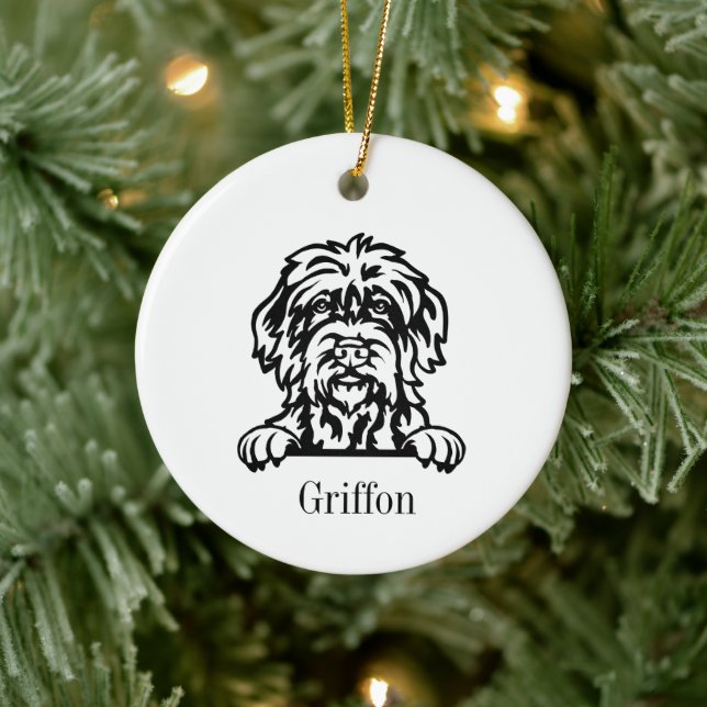 Wirehaired Pointing Griffon personalized pet  Ceramic Ornament (Tree)