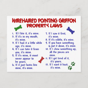 WIREHAIRED POINTING GRIFFON Property Laws 2 Postcard