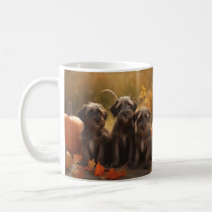 Wirehaired Pointing Griffon Puppy Autumn Coffee Mug