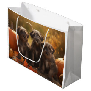 Wirehaired Pointing Griffon Puppy Autumn Large Gift Bag