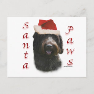 Wirehaired Pointing Griffon Santa Paws Holiday Postcard