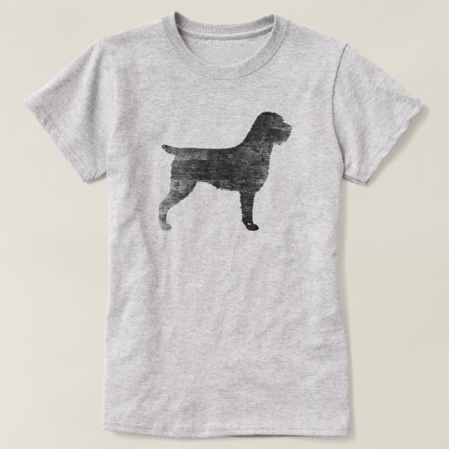 Wirehaired Pointing Griffon Silhouette T-Shirt (Design Front)