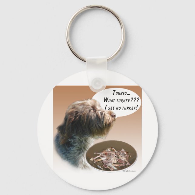 Wirehaired Pointing Griffon Turkey Keychain (Front)