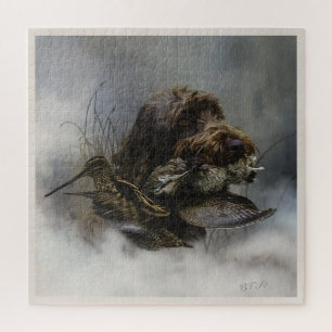 Wirehaired Pointing Griffon , Woodcock hunting     Jigsaw Puzzle