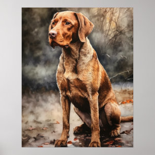 Wirehaired Vizsla Dog Art Print Poster
