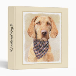 Wirehaired Vizsla Painting - Cute Original Dog Art Binder