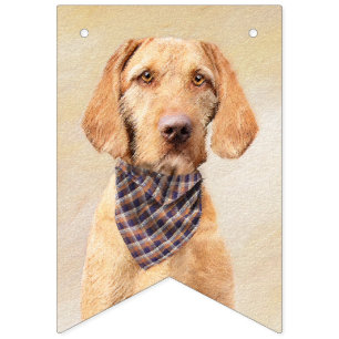 Wirehaired Vizsla Painting - Cute Original Dog Art Bunting Flags