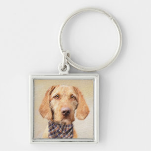 Wirehaired Vizsla Painting - Cute Original Dog Art Keychain