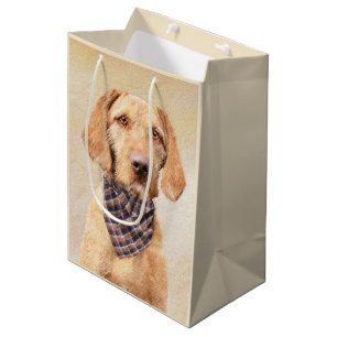 Wirehaired Vizsla Painting - Cute Original Dog Art Medium Gift Bag