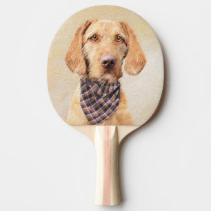 Wirehaired Vizsla Painting - Cute Original Dog Art Ping Pong Paddle