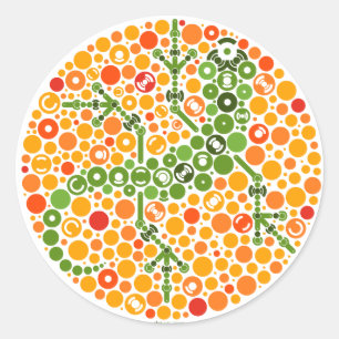 Wireless Gecko, Colour Perception Test Classic Round Sticker