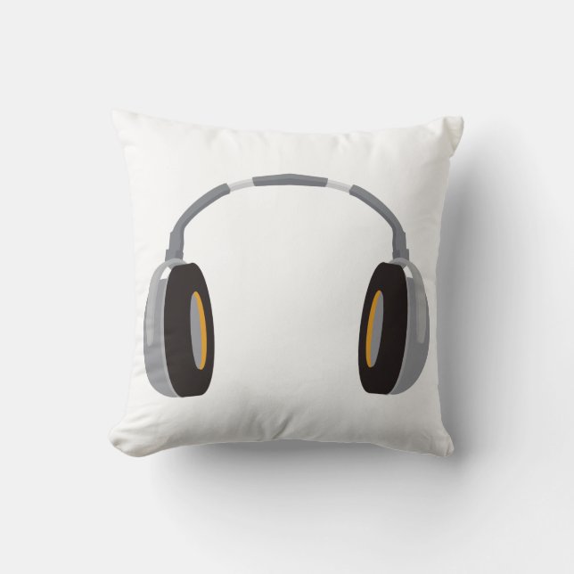 Wireless Headphone Throw Pillow (Front)