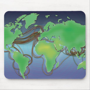 Wires of the World - Undersea Cables Mouse Pad