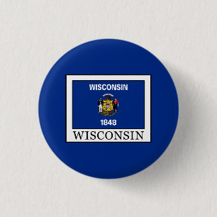 Wisconsin 1 Inch Round Button