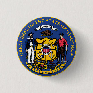 Wisconsin 1 Inch Round Button