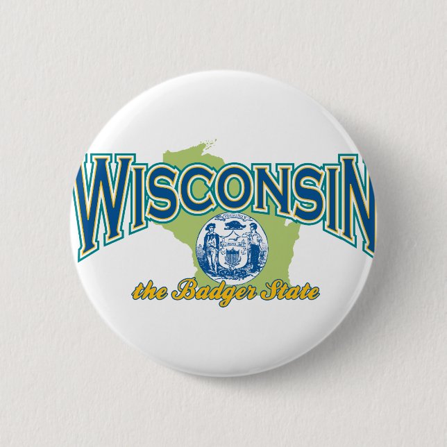 Wisconsin 2 Inch Round Button (Front)