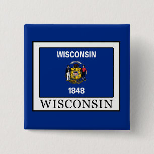 Wisconsin 2 Inch Square Button