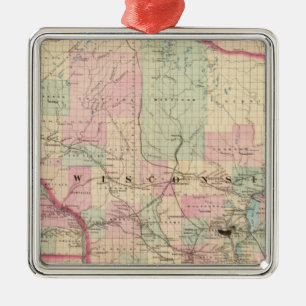Wisconsin 3 metal ornament