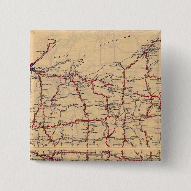 Wisconsin 6 2 inch square button (Front)