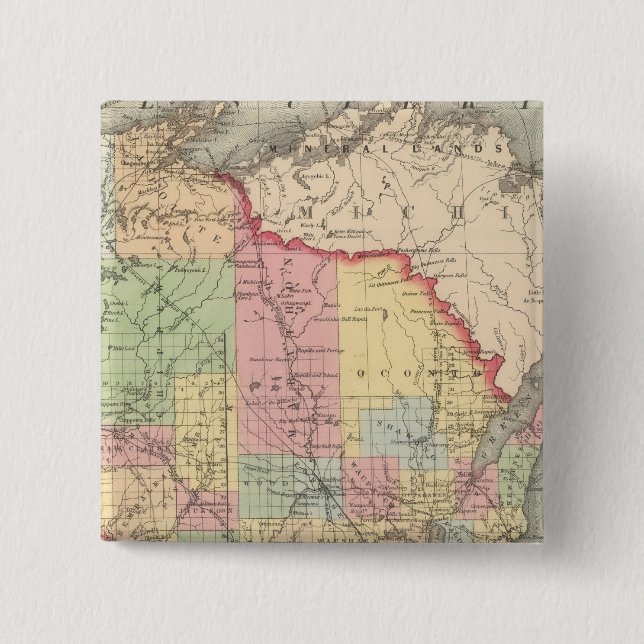 Wisconsin 7 2 inch square button (Front)