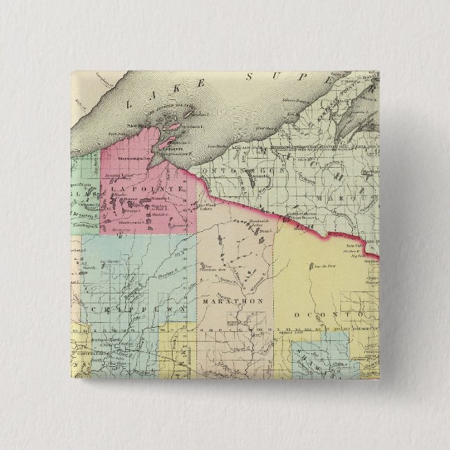 Wisconsin 8 2 inch square button (Front)