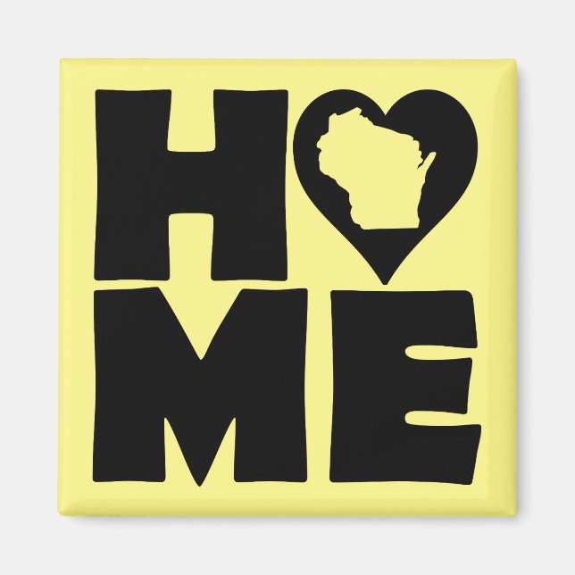 Wisconsin Accueil Heart State Fridge Magnet (Devant)