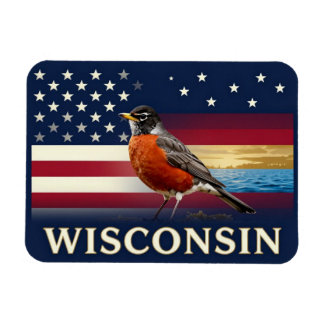 Wisconsin American Robin State Heritage Magnet