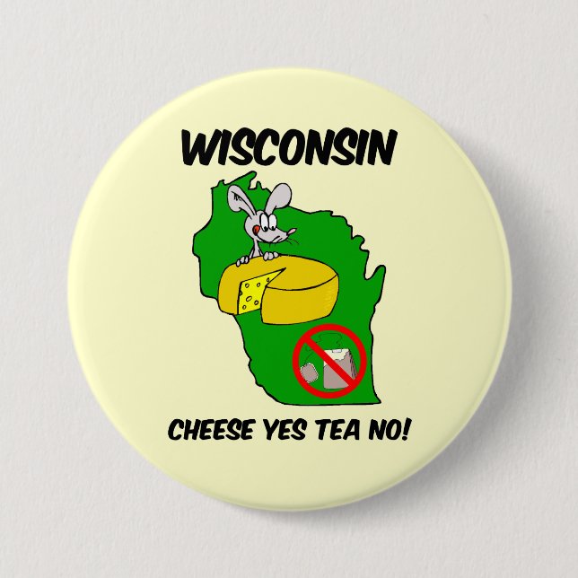 Wisconsin anti tea party 3 inch round button (Front)