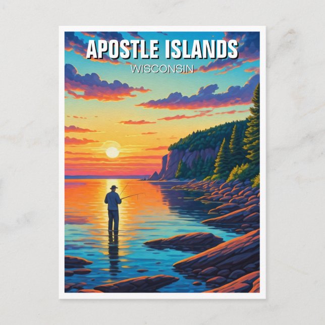 Wisconsin Apostle Islands Sunset Postcard (Front)