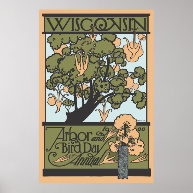 Wisconsin Arbor & Bird Day 1900 Poster (Front)