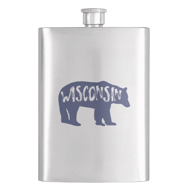 Wisconsin Bear Hip Flask (Front)