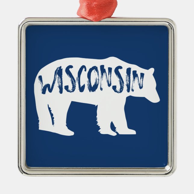 Wisconsin Bear Metal Ornament (Front)