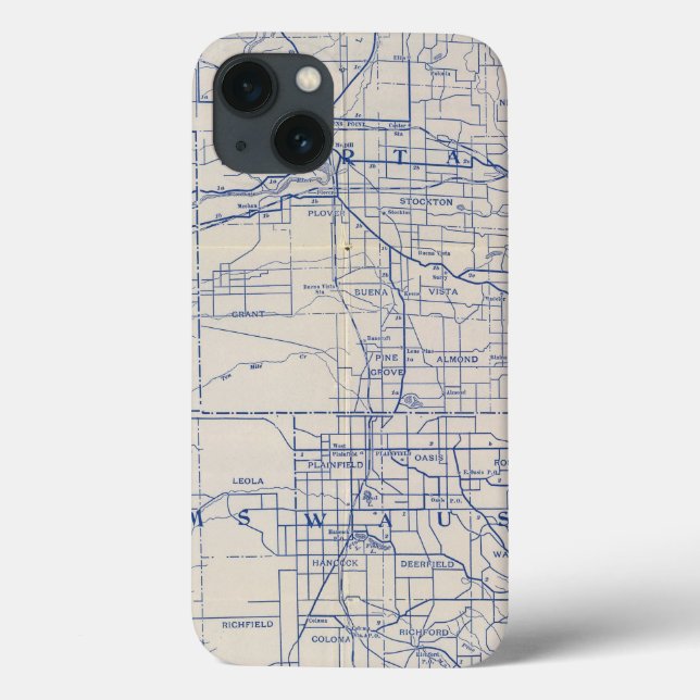 Wisconsin Bicycle Road Map 2 Case-Mate iPhone Case (Back)