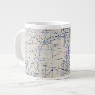 Wisconsin Bicycle Road Map 2 Large Coffee Mug