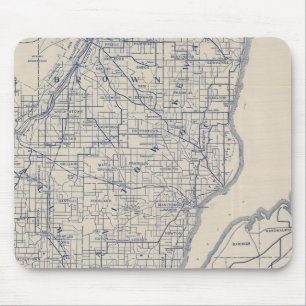 Wisconsin Bicycle Road Map 2 Mouse Pad