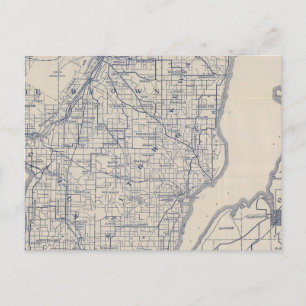 Wisconsin Bicycle Road Map 2 Postcard