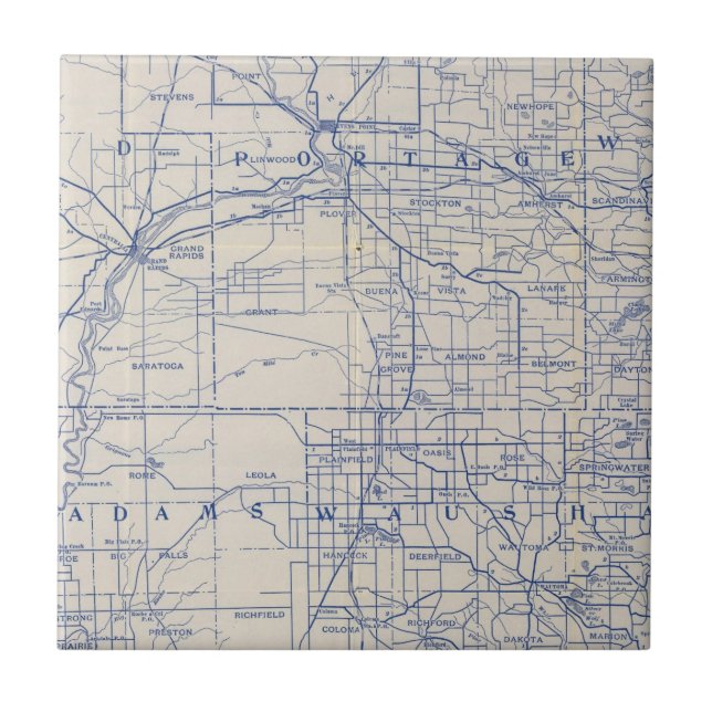 Wisconsin Bicycle Road Map 2 Tile (Front)
