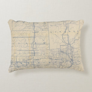 Wisconsin Bicycle Road Map 3 Decorative Pillow